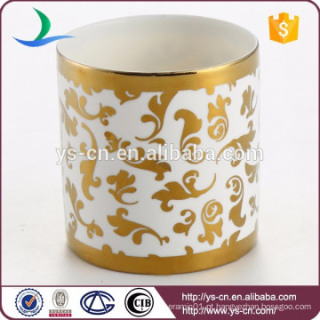 Golden Red Tealight Chá Luz Candle Holder Cup Cerâmica